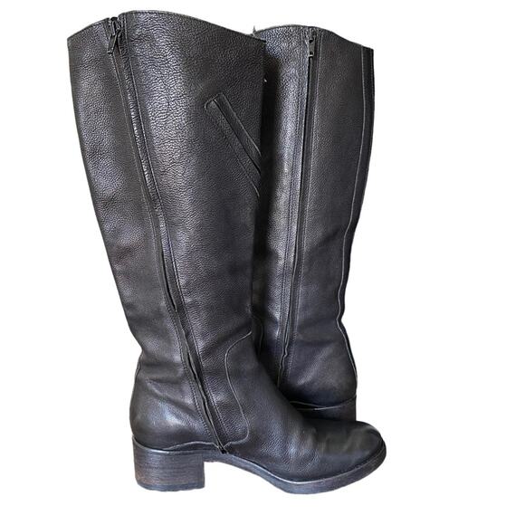 Vera Wang Evan Black Leather Zipper Riding Moto Boots size 7 - Picture 7 of 11